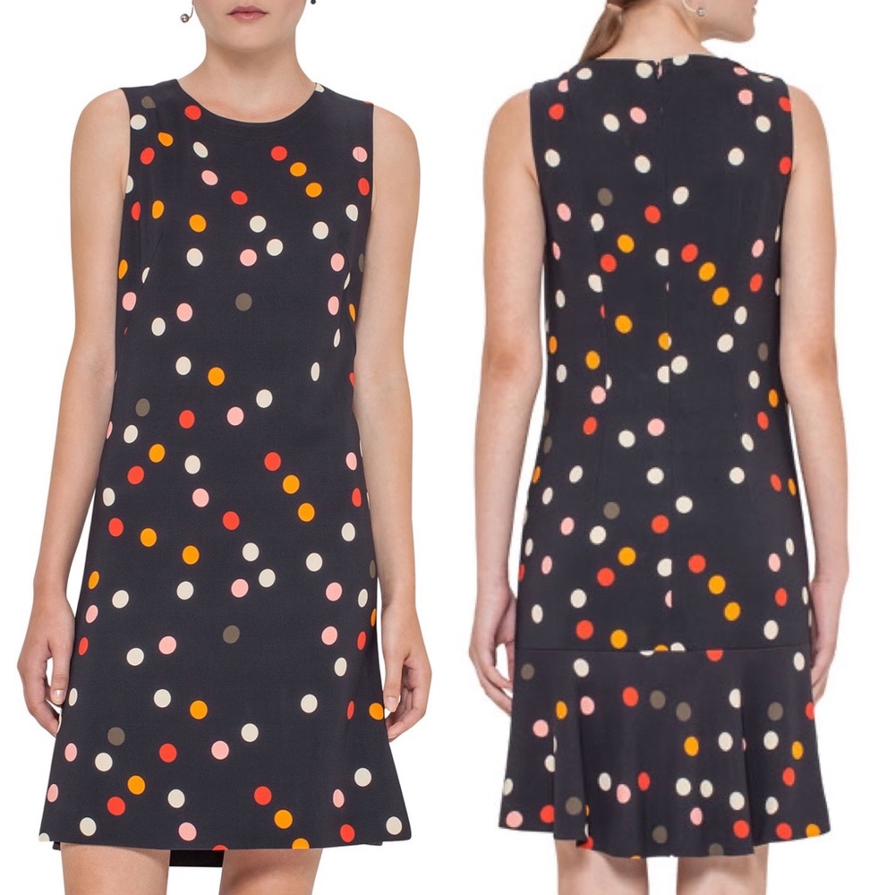Akris Punto Black Polka Dot Sleeveless Shift Dress